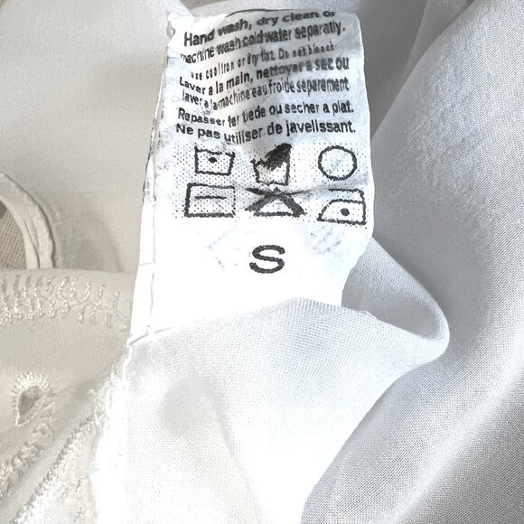 M Made In Italy Embroidered Top Swim Coverup White Soft Size Small - Picture 6 of 7